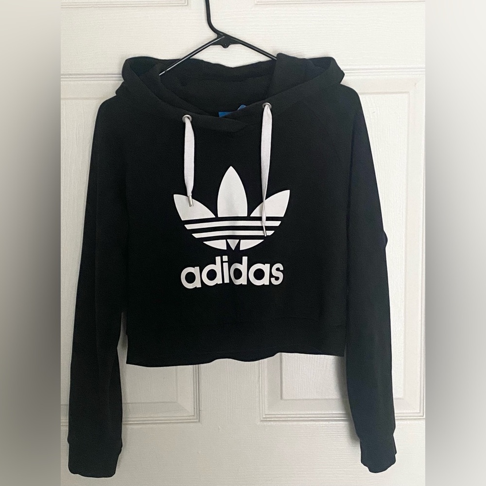 Adidas Women’s Crop Top Crew Neck Pullover Hoodie